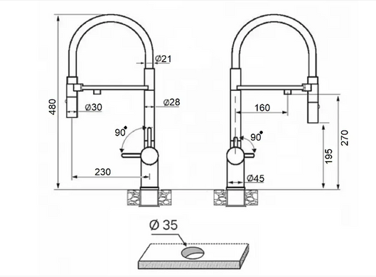 Смеситель на кухню Fabiano FKM 3130 Black Steel