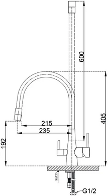 Змішувач для кухні Fabiano FKM 3121 Flex Black Steel